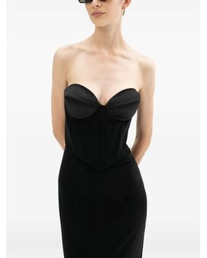 ACTUALEE Corset-Style Sweetheart-Neck Dress - Black