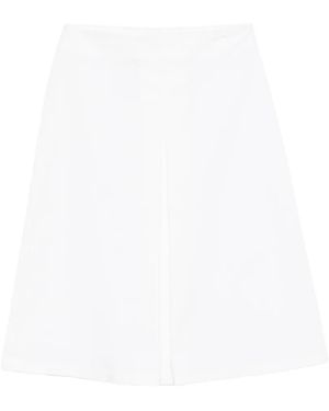 Alpha Studio Side-Zip Midi A-Line Skirt - White