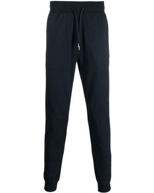 BOSS Logo-Print Slim Tapered Track Trousers - Blue