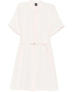 BOSS Dalinia Belted Short-Sleeve Mini Dress - White