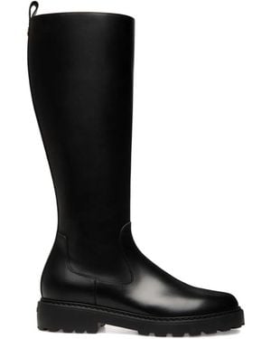 Bally Logo-Plaque Leather Boots - Black
