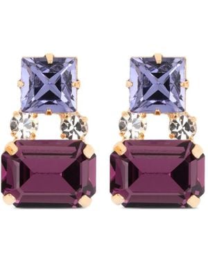 Jennifer Behr Nanette Crystal-Embellished Earrings - Purple