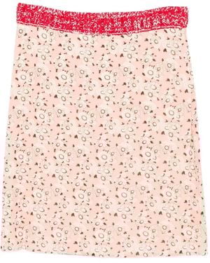 Prada Floral-Print Mini Skirt - Pink