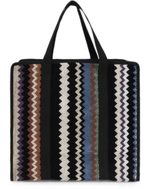 Missoni Curt Zigzag-Knit Tote Bag - Black