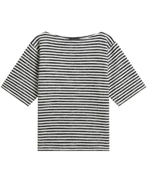 agnès b. Striped Knitted Top - Gray