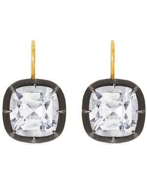 Fred Leighton Pendientes En Oro Amarillo De 18Kt Con Topacio Blanco