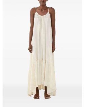 ELEH Striped Tiered Dress - Natural