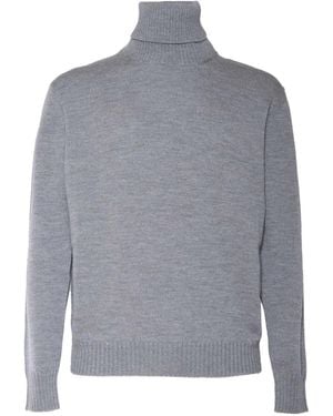 Ballantyne Pull En Laine À Col Montant - Gris