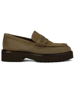 Doucal's Chain-Detail Loafers - Brown