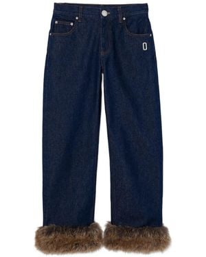 Marc Jacobs Faux Fur Cropped Jeans - Blue