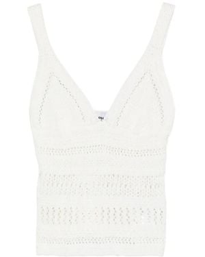 Alpha Studio Haut En Crochet À Col V - White