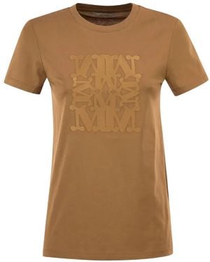 Max Mara Logo-Embroidered T-Shirt - Brown