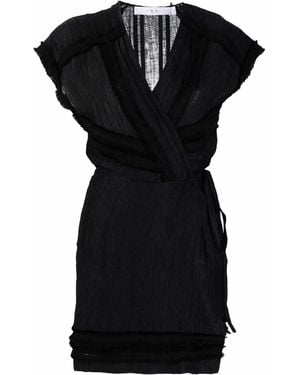 IRO Ruffle-Trimmed Wrap Dress - Black
