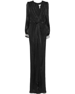 Nissa Twist-Detail Chiffon Maxi Dress - Black