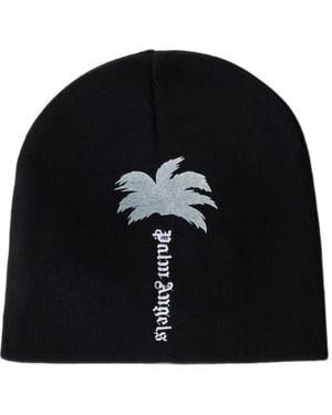 Palm Angels Palm Tree Beanie Hat - Black