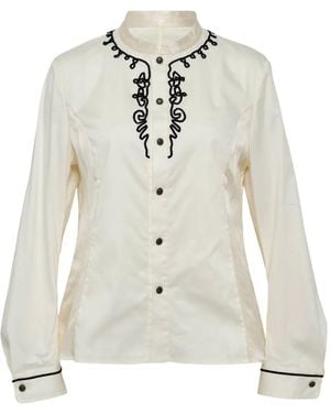 Renli Su Embroidered Buttoned Blouse - White