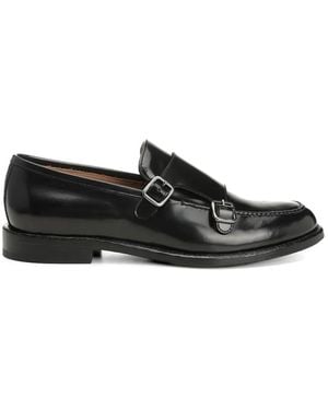 Corvari Double-Strap Leather Monk Shoes - Black
