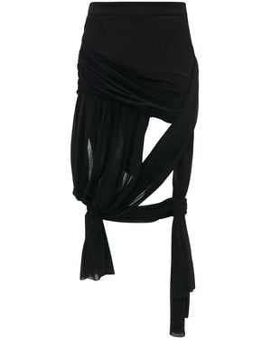 JW Anderson Draped Wrap Midi Skirt - Black