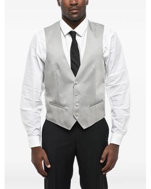 Corneliani Satin-Finish Welt-Pocket Waistcoat - Gray