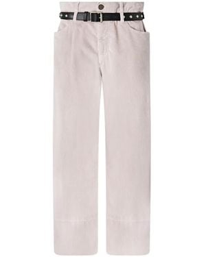 Pinko Belted Corduroy Pants - White