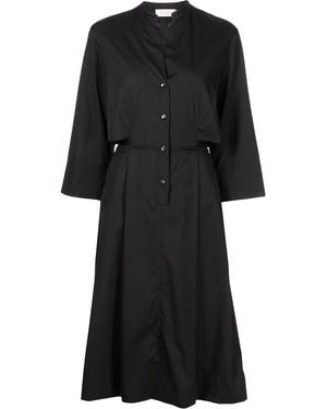 Agnona Three-Quarter Midi Shirt Dress - Black