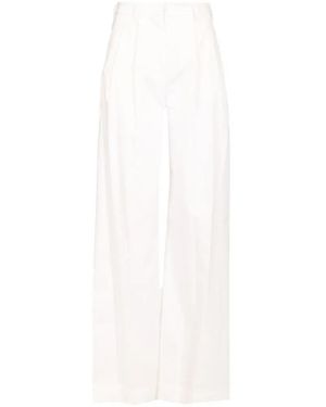 Al Duca d'Aosta Wide-Leg Pleated Trousers - White