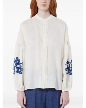 Weekend by Maxmara Embellished-Sleeve Blouse - White