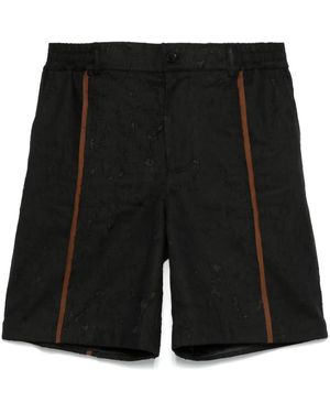Feng Chen Wang Shorts Mit Streifendetail - Schwarz