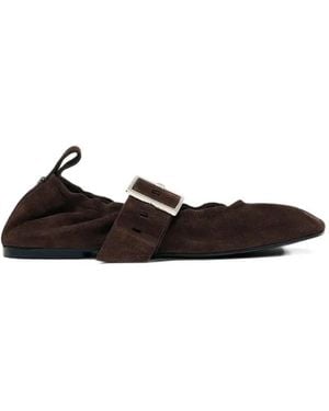 Alohas Sarea Buckle-Strap Ballet Flats - Black
