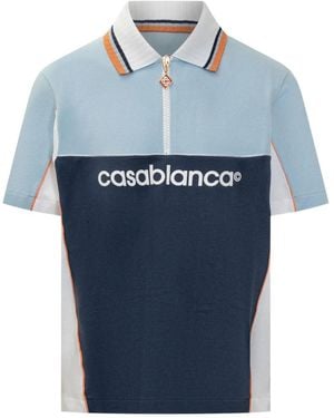 CASABLANCA Polo con diseño colour block - Azul