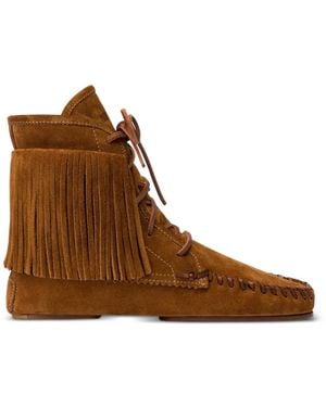 Paris Texas Indiana Fringed Ankle Boots - Brown