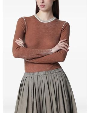 6397 Langärmeliger Pullover - Braun