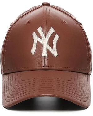 KTZ Logo-Embroidered Leather Baseball Cap - Brown