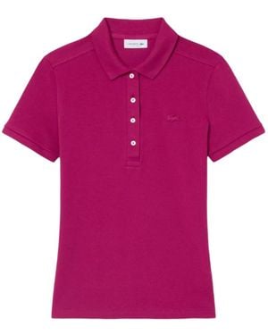 Lacoste L.12.D Logo-Patch Polo Shirt - Pink