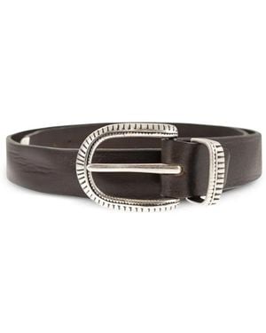Alberto Luti Leather Buckle Belt - White