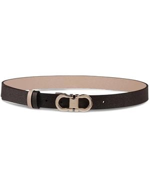 Ferragamo Buckle Leather Belt - White