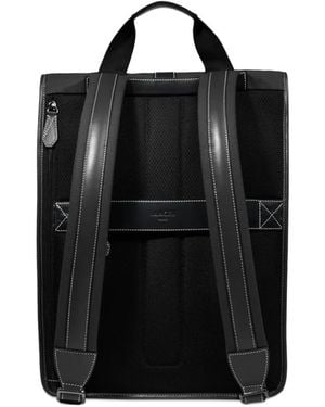 Lancel Roll-Top Leather-Trimmed Backpack - Black