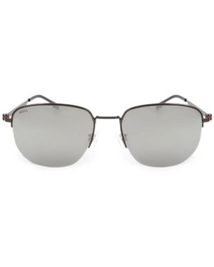 BOSS Geometric-Frame Sunglasses - Gray