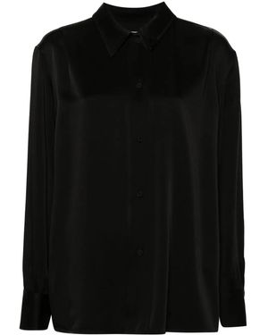 Jil Sander ポインテッドカラー サテンシャツ - ブラック