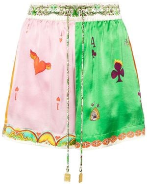 ALÉMAIS Remmy Shorts Mit Grafischem Print - Grün