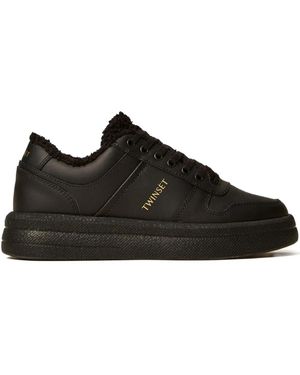 Twinset Lace-Up Trainers - Black