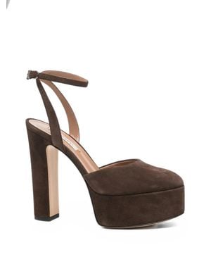 Casadei Suede Platform Pumps - Brown