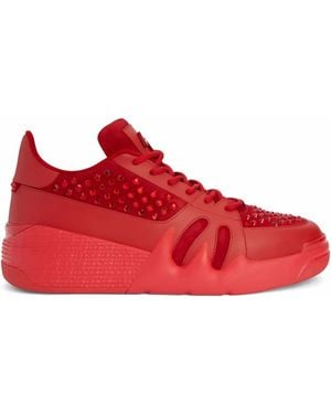 Giuseppe Zanotti Talon Crystal-Embellished Trainers - Red