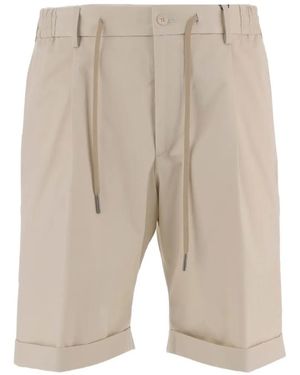 Tagliatore Drawstring Turn-Up Shorts - Natural