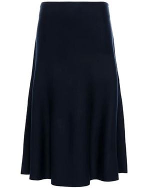KHAITE Jupe En Maille À Ourlet Péplum - Blue