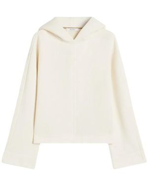 Max Mara Hoodie Mit Logo-Stickerei - Weiß