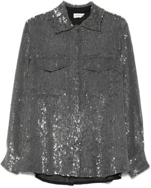 P.A.R.O.S.H. Sequin-Embellished Shirt - Gray