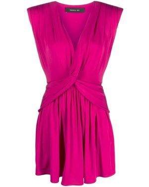 FEDERICA TOSI Knot-Detail V-Neck Dress - Pink