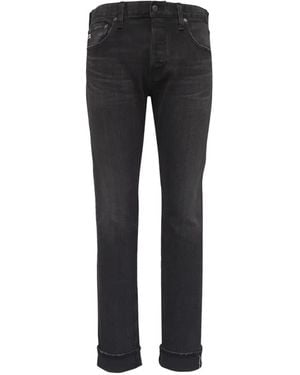 AG Jeans Five-Pocket Turned-Up Hem Jeans - Black