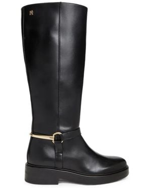 Tommy Hilfiger Horsebit-Detail Knee-High Boots - Black